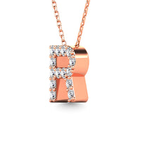 Thumbnail for Diamond 1/8 Ct.Tw. Letter R Pendant in 14K Rose Gold