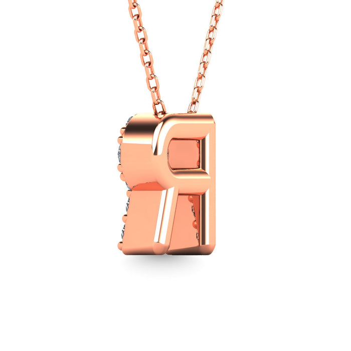 Diamond 1/8 Ct.Tw. Letter R Pendant in 14K Rose Gold""