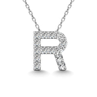 Thumbnail for Diamond 1/8 Ct.Tw. Letter R Pendant in 14K White Gold