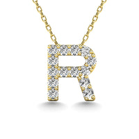 Thumbnail for Diamond 1/8 Ct.Tw. Letter R Pendant in 14K Yellow Gold
