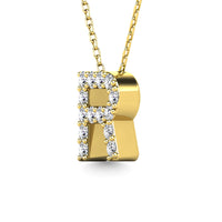 Thumbnail for Diamond 1/8 Ct.Tw. Letter R Pendant in 14K Yellow Gold