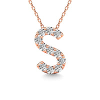 Thumbnail for Diamond 1/10 Ct.Tw. Letter S Pendant in 14K Rose Gold