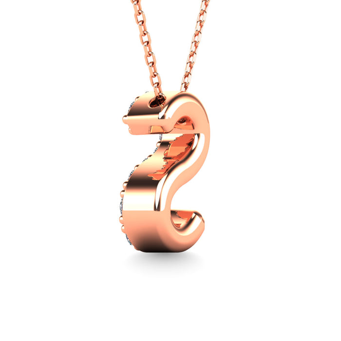 Diamond 1/10 Ct.Tw. Letter S Pendant in 14K Rose Gold""