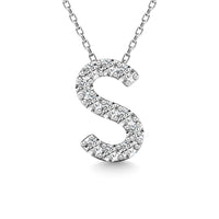 Thumbnail for Diamond 1/10 Ct.Tw. Letter S Pendant in 14K White Gold