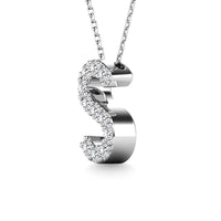 Thumbnail for Diamond 1/10 Ct.Tw. Letter S Pendant in 14K White Gold