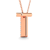 Thumbnail for Diamond 1/10 Ct.Tw. Letter T Pendant in 14K Rose Gold