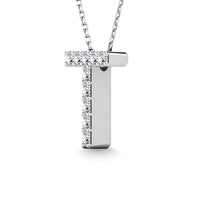 Thumbnail for Diamond 1/10 Ct.Tw. Letter T Pendant in 14K White Gold