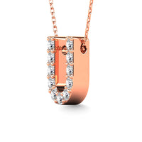 Thumbnail for Diamond 1/10 Ct.Tw. Letter U Pendant in 14K Rose Gold