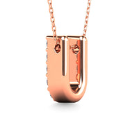 Thumbnail for Diamond 1/10 Ct.Tw. Letter U Pendant in 14K Rose Gold