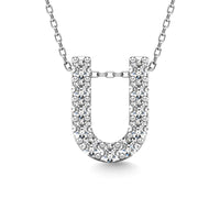 Thumbnail for Diamond 1/10 Ct.Tw. Letter U Pendant in 14K White Gold