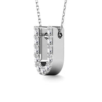 Thumbnail for Diamond 1/10 Ct.Tw. Letter U Pendant in 14K White Gold