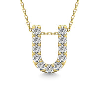 Thumbnail for Diamond 1/10 Ct.Tw. Letter U Pendant in 14K Yellow Gold