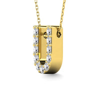 Thumbnail for Diamond 1/10 Ct.Tw. Letter U Pendant in 14K Yellow Gold