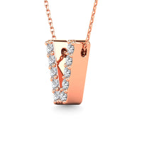 Thumbnail for Diamond 1/10 Ct.Tw. Letter V Pendant in 14K Rose Gold