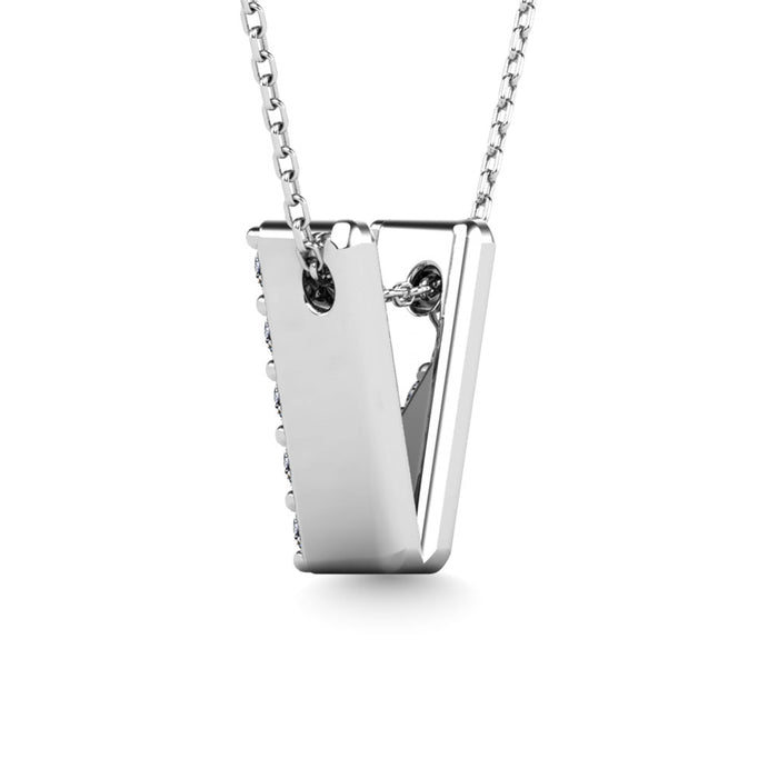 Diamond 1/10 Ct.Tw. Letter V Pendant in 14K White Gold""