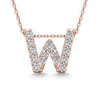 Thumbnail for Diamond 1/6 Ct.Tw. Letter W Pendant in 14K Rose Gold