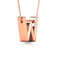 Thumbnail for Diamond 1/6 Ct.Tw. Letter W Pendant in 14K Rose Gold