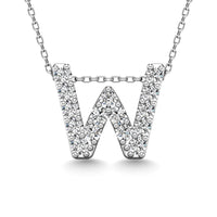 Thumbnail for Diamond 1/6 Ct.Tw. Letter W Pendant in 14K White Gold