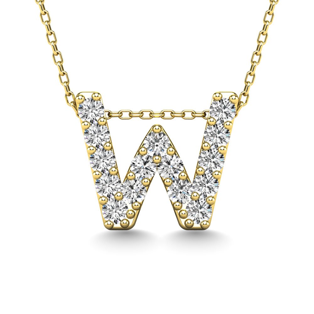 Diamond 1/6 Ct.Tw. Letter W Pendant in 14K Yellow Gold""