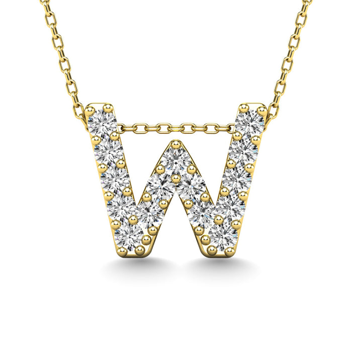 Diamond 1/6 Ct.Tw. Letter W Pendant in 14K Yellow Gold""