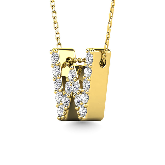 Diamond 1/6 Ct.Tw. Letter W Pendant in 14K Yellow Gold""