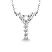 Thumbnail for Diamond 1/10 Ct.Tw. Letter Y Pendant in 14K White Gold