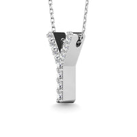 Thumbnail for Diamond 1/10 Ct.Tw. Letter Y Pendant in 14K White Gold