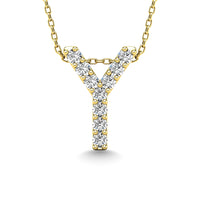 Thumbnail for Diamond 1/10 Ct.Tw. Letter Y Pendant in 14K Yellow Gold