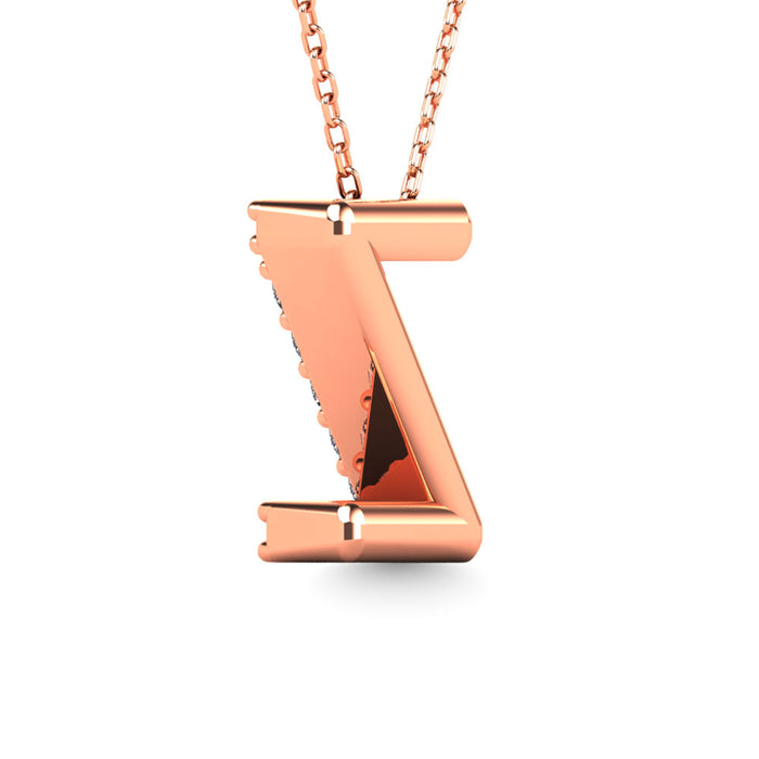 Diamond 1/8 Ct.Tw. Letter Z Pendant in 14K Rose Gold""