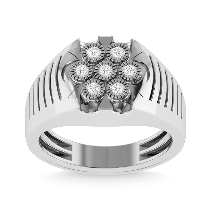 Diamond 1/4 Ct.Tw. Mens Fashion Ring in 10K White Gold