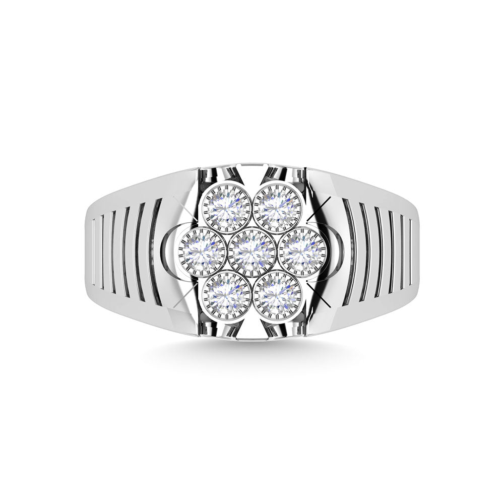 Diamond 1/4 Ct.Tw. Mens Fashion Ring in 10K White Gold