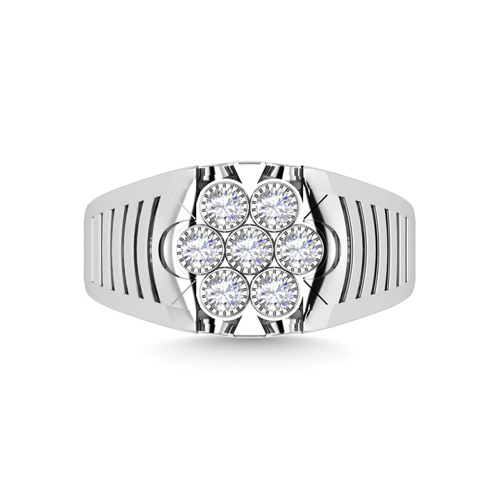 Diamond 1/4 Ct.Tw. Mens Fashion Ring in 10K White Gold