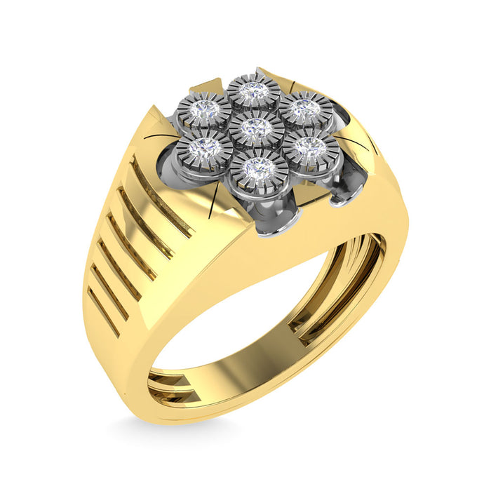 Diamond 1/4 Ct.Tw. Mens Fashion Ring in 10K Yellow Gold