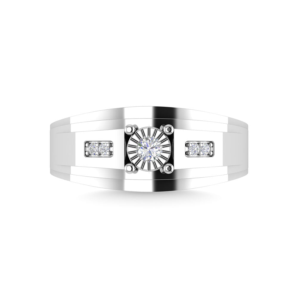 Diamond 1/4 Ct.Tw. Mens Fashion Ring in 10K White Gold