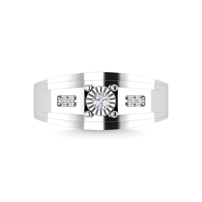 Diamond 1/4 Ct.Tw. Mens Fashion Ring in 10K White Gold