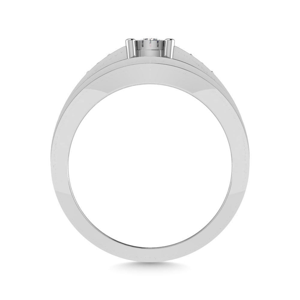 Diamond 1/4 Ct.Tw. Mens Fashion Ring in 10K White Gold