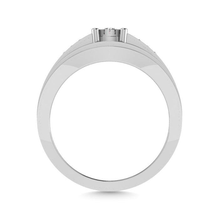 Diamond 1/4 Ct.Tw. Mens Fashion Ring in 10K White Gold