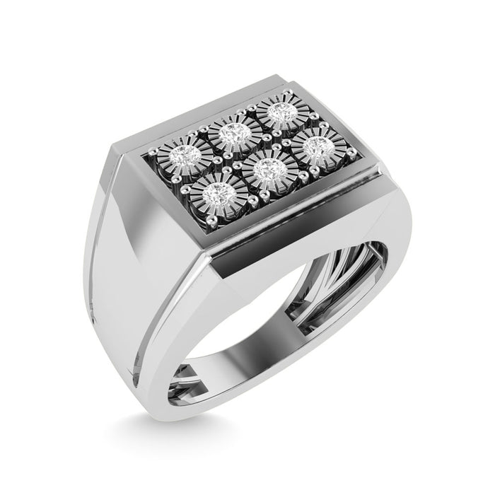 Diamond 1/4 Ct.Tw. Mens Fashion Ring in 10K White Gold