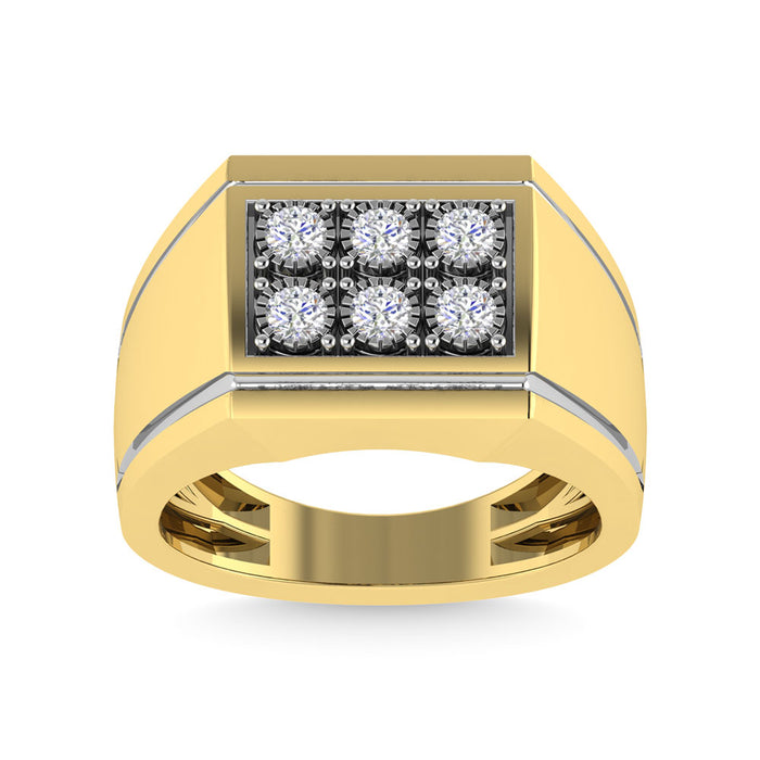 Diamond 1/4 Ct.Tw. Mens Fashion Ring in 10K Yellow Gold