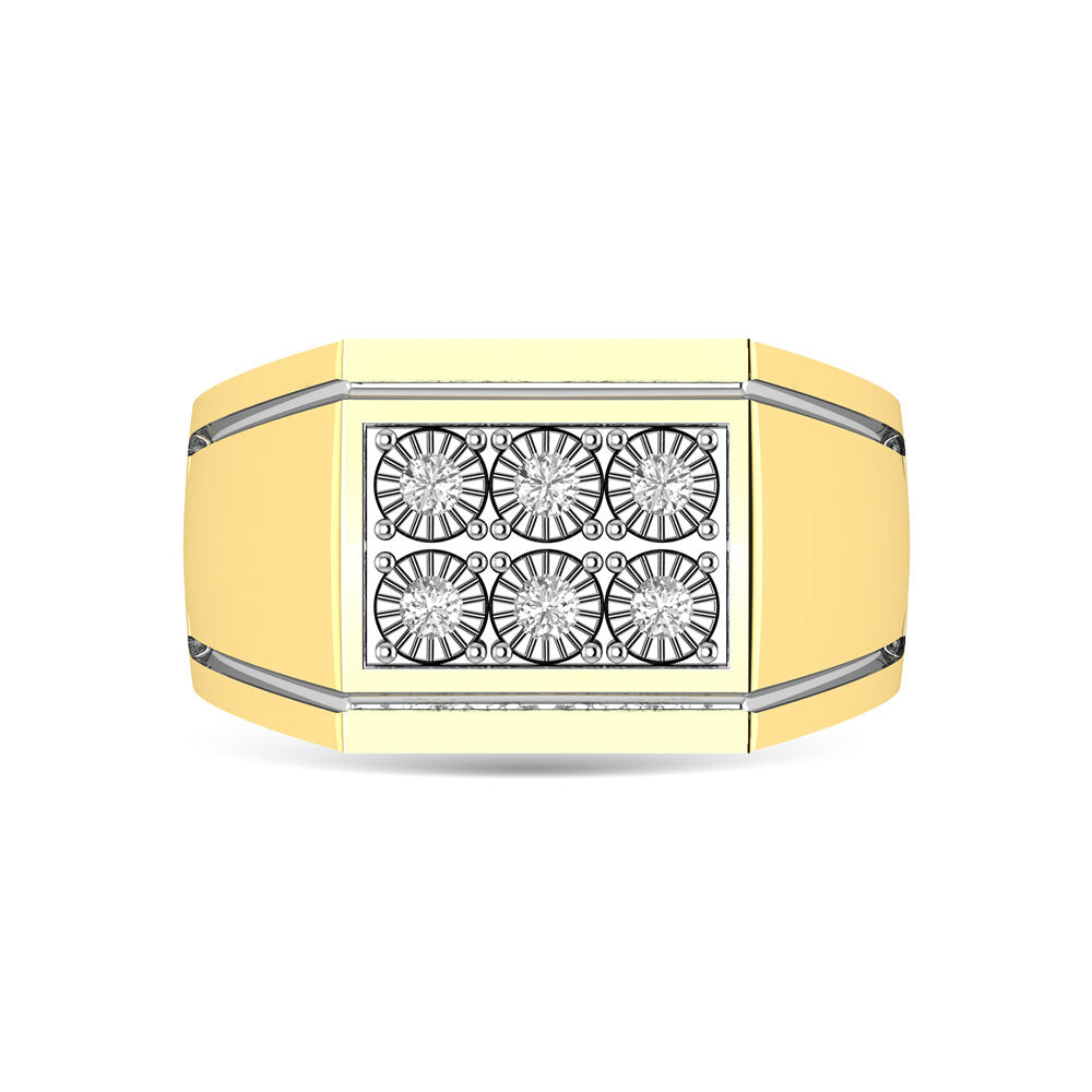 Diamond 1/4 Ct.Tw. Mens Fashion Ring in 10K Yellow Gold