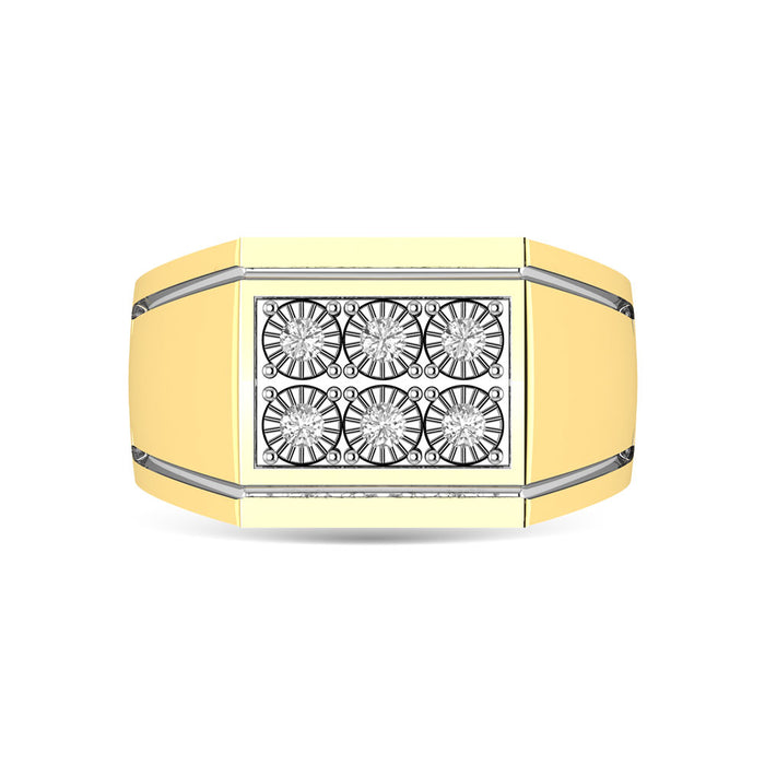 Diamond 1/4 Ct.Tw. Mens Fashion Ring in 10K Yellow Gold