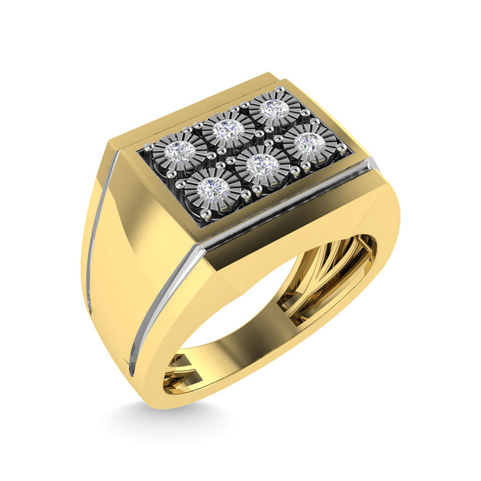 Diamond 1/4 Ct.Tw. Mens Fashion Ring in 10K Yellow Gold