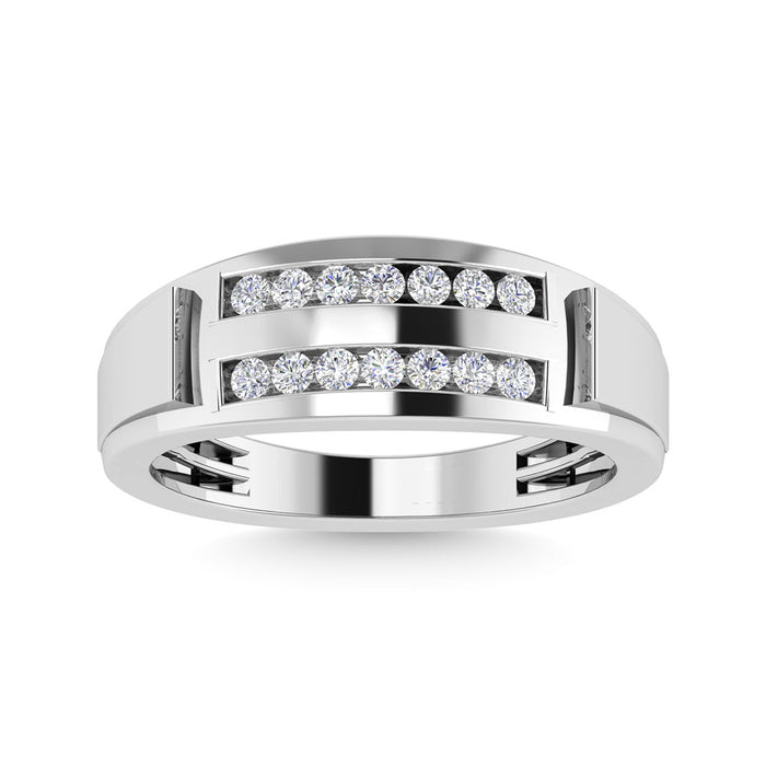 Diamond 1/4 Ct.Tw. Mens Fashion Ring in 10K White Gold