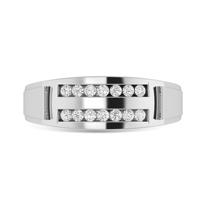 Diamond 1/4 Ct.Tw. Mens Fashion Ring in 10K White Gold