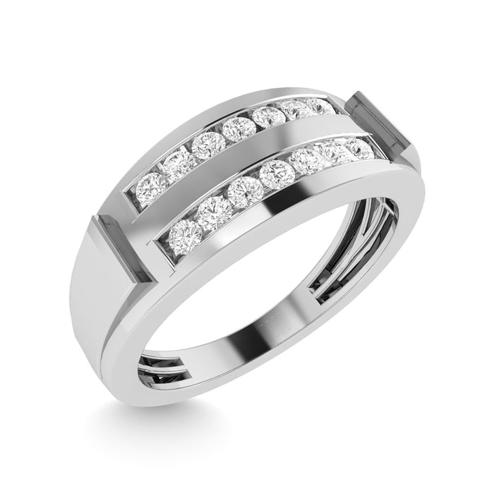 Diamond 1/4 Ct.Tw. Mens Fashion Ring in 10K White Gold