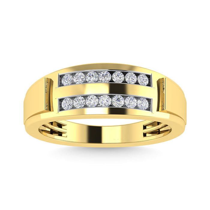 Diamond 1/4 Ct.Tw. Mens Fashion Ring in 10K Yellow Gold