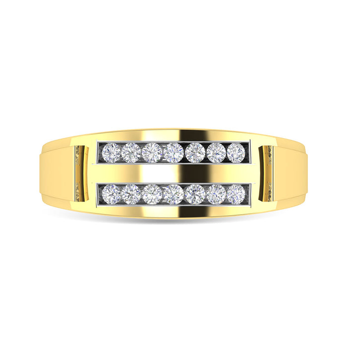 Diamond 1/4 Ct.Tw. Mens Fashion Ring in 10K Yellow Gold