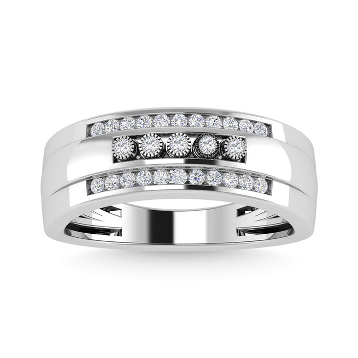 Diamond 1/4 Ct.Tw. Mens Fashion Ring in 10K White Gold