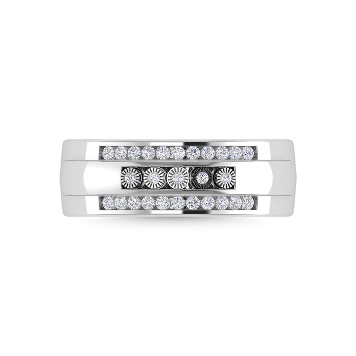 Diamond 1/4 Ct.Tw. Mens Fashion Ring in 10K White Gold