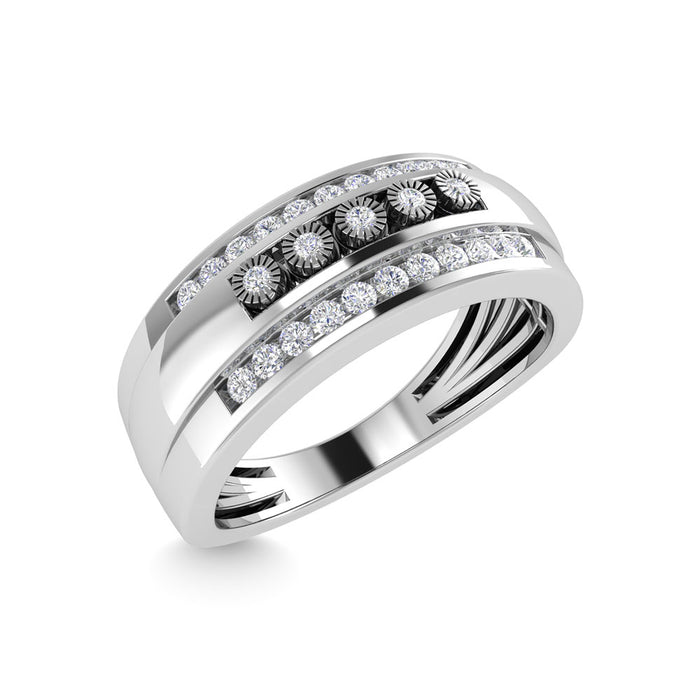 Diamond 1/4 Ct.Tw. Mens Fashion Ring in 10K White Gold